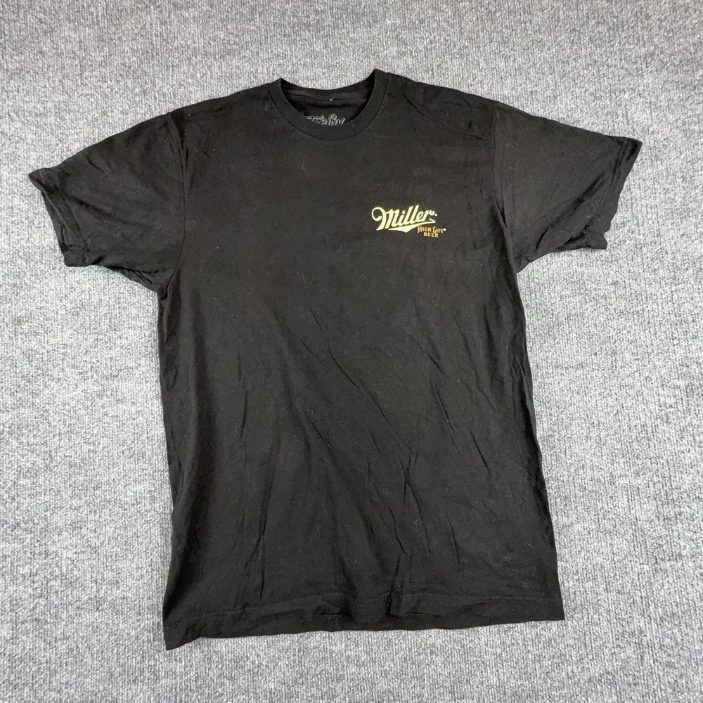 Tee Luv Shirt Mens Large Black Miller High Life Beer Girl In Moon Graphic Tee